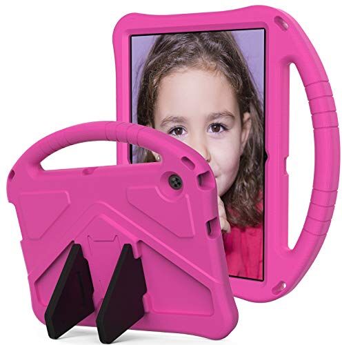 WHWOLF Custodia protettiva per tablet Huawei MediaPad T3 10 (9,6 pollici), con supporto pieghevole, assorbimento degli urti, leggera, protezione in EVA, resistente, colore: rosa