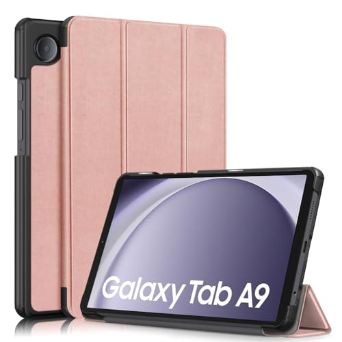 YIIWAY Compatibile con Cover Samsung Galaxy Tab A9 8.7" (2023), Oro Rosa Sottile Tablet Custodia Case con Auto Funzione Sonno/Svegliati e la funzione del basamento YW55423