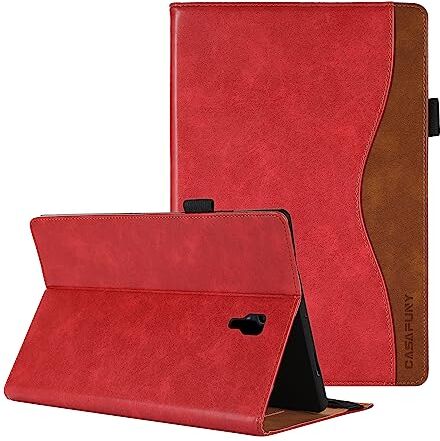 CASAFUNY Custodia Cover per Samsung Galaxy Tab A 10.5 2018 (SM-T590/ SM-T595) Custodia Protettiva Case in Pelle PU con Supporto e Slot per Scheda per Samsung Galaxy Tab A 10,5" 2018, Rosso