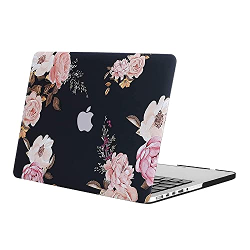 MOSISO Custodia Rigida Compatibile con MacBook PRO Retina 13 Pollici A1502/A1425 Case 2015/2014/2013/Fine 2012 Plastic Cover Copertina con Motivo on Case Cover,Peonia Rosa