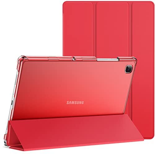 JETech Custodia per Samsung Galaxy Tab A7 10,4 Pollici 2020 (SM-T500/T505/T507), NON PER Tab A7 Lite, Sottile Traslucida Posteriore Trifold Folio Supporto Protettiva Tablet Cover (Rosso)