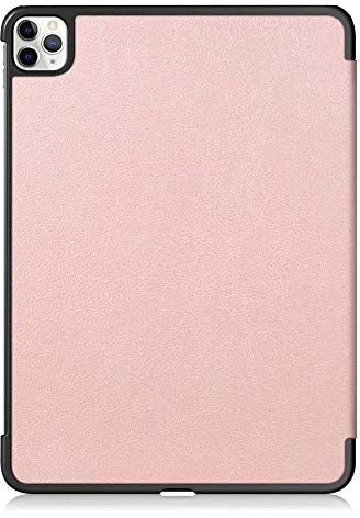 Huiran Luxury PU Leather Tablet Case for Apple iPad PRO 12.9 inch (2020) Smart Stand Case Anti Drop Stand Cover Magnetic Closure-Pink