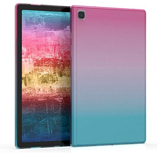 kwmobile Cover Compatibile con Samsung Galaxy Tab A7 10.4 (2020) Custodia Cover Tablet in silicone TPU Copertina protettiva Tab Backcover 2 colori fucsia/blu/trasparente