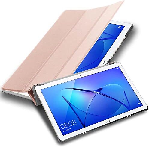 Cadorabo Custodia Tablet per Huawei MediaPad T3 10 (9.6" Zoll) in Oro Rosa Pastello – Copertura Protettiva Molto Sottile di Similpelle in Stile Libro Senza Auto Wake Up e Funzione Stand