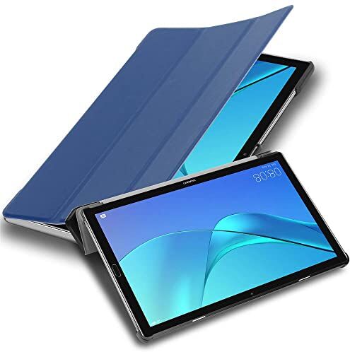 Cadorabo Custodia Tablet per Huawei MediaPad M5 / M5 PRO (10.8" Zoll) in BLU SCURO JERSEY – Copertura Protettiva Molto Sottile di Similpelle in Stile Libro CON Auto Wake Up e Funzione Stand