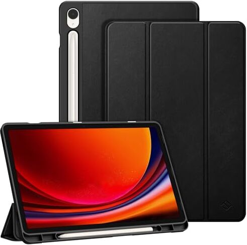 FINTIE Custodia per Samsung Galaxy Tab S9 11 Pollici 2023 (SM-X710/X716B/X718U) con Built-in S Pen Holder Sottile Leggero Cover Posteriore in Morbido TPU con Auto Sveglia/Sonno, Nero