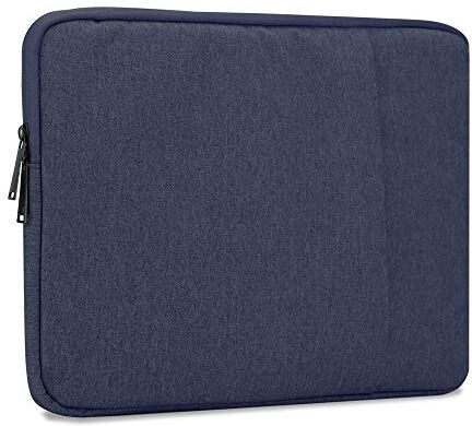 Cadorabo Custodia Portatile 14" in Blu Scuro – Borsa en Tessuto con Interno in Velluto e Scompartimento con Zip AntiGraffio per Laptop, Computer Portatile, Tablet etc. – Sleeve Case Protezione