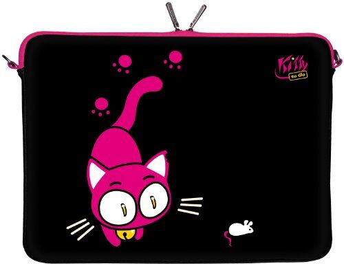 Digittrade Kitty to Go LS141-15 Notebook Sleeve Laptop neopren case custodia portatile borsa involucro protettivo 39,6cm (15,4 – 15,6 pollice) nero