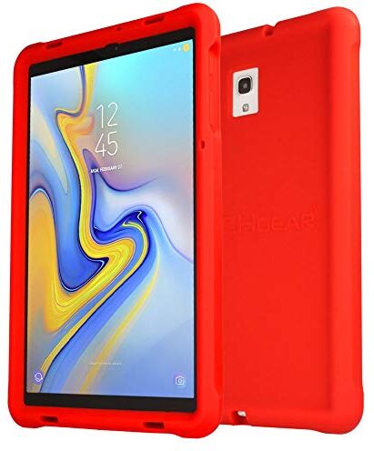 TECHGEAR Custodia Protettiva Progettata per Samsung Galaxy Tab A 10.5" (SM-T590), Cover Antiscivolo in Silicone Morbido e Resistente agli urti Con Pellicola Protettiva, Idiale per bambini [Rosso]