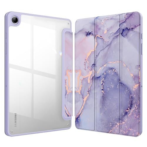 FINTIE Custodia per Samsung Galaxy Tab A9+ 11 Pollici 2023, Antiurto Sottile Case Posteriore Trasparente Cover con Auto Sveglia/Sonno per Tab A9 Plus (SM-X210/X216/X218), Lilla Marble