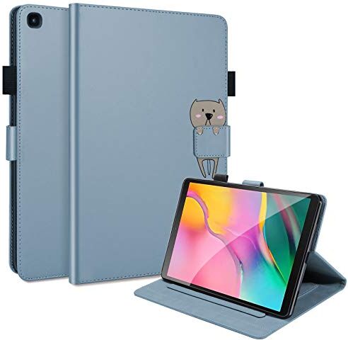 C/N DodoBuy Custodia per Huawei MediaPad M5 10/10 PRO 10.8" Tablet, Animale del Fumetto Modello Magnetico Flip Protezione Smart Cover in Pelle PU Wallet Case Borsa Supporto Slot per Schede Blu Cane