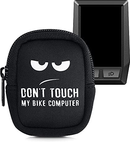 kwmobile Custodia Protettiva compatibile con Bosch Kiox/Kiox 300 Astuccio in Neoprene Chiusura Zip Soft Pouch per Bike GPS Don't Touch my Bike Computer bianco/nero