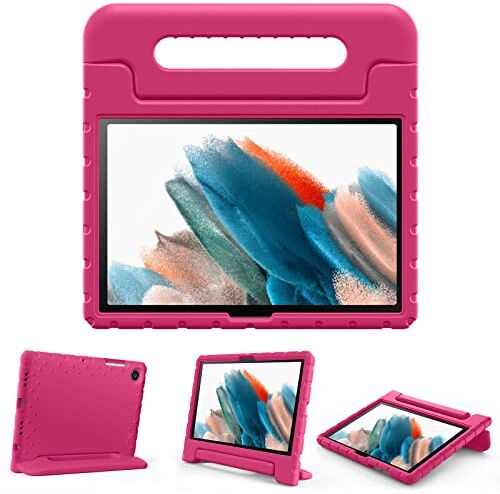 ProCase Custodia Bambini per Galaxy Tab A8 10.5 Pollice 2021 SM-X200/X205, Leggera Protettiva Custodia Rigida Antiurto per Bambini con Cavalletto -Magenta