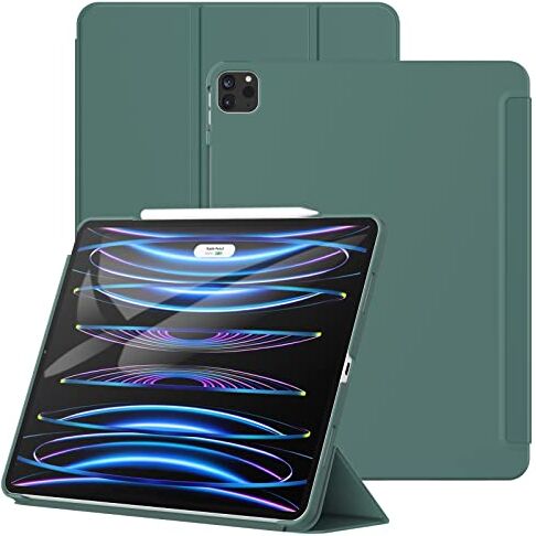 JETech Custodia per iPad Pro 12,9 Pollici (Modello 2022/2021, 6a/5a Generazione), Cover Protettiva per Tablet Morbida al Tatto con Guscio Posteriore Rigido, Auto Svegliati/Sonno (Blu Nebbioso)