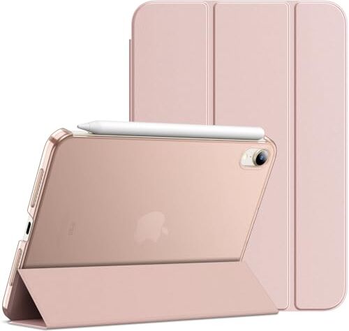 JETech Custodia per iPad Mini 6 (8,3 Pollici, Modello 2021, 6ª Generazione), Supporto Sottile con Retro Rigido Cover con Auto Svegliati/Sonno (Oro rosa)