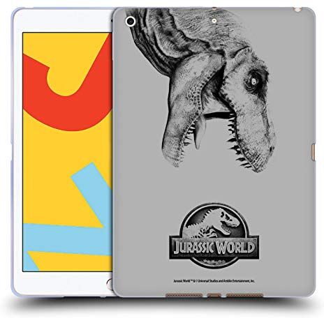 Head Case Designs Licenza Ufficiale Jurassic World Fallen Kingdom T-Rex Logo Custodia Cover in Morbido Gel Compatibile con Apple iPad 10.2 2019/2020/2021