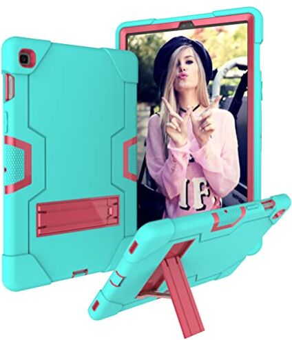 DAYI Custodia per Galaxy Tab S5E 2019 con supporto a tre livelli, resistente agli urti, per Samsung Galaxy Tab S5E da 10,5", colore: verde e rosa