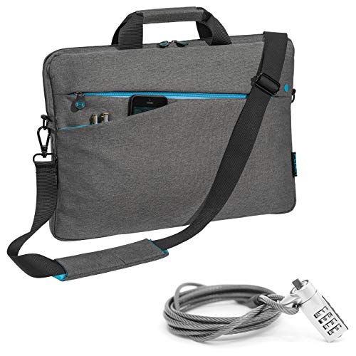 PEDEA borsa per PC portatile "Fashion" Borsa per notebook fino a 13,3 pollici (33,8 cm) borsa con tracolla incluso mouse wireless, grigio