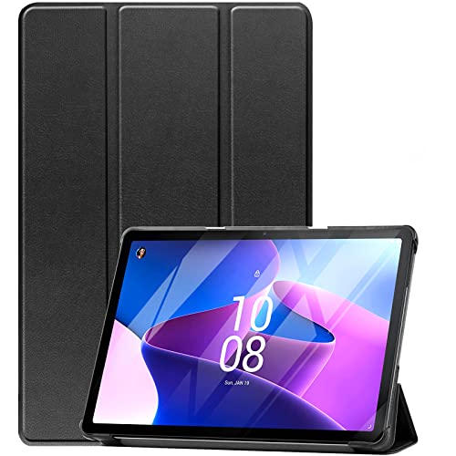 ProCase Custodia per Lenovo Tab M10 10.1 pollici 2022 di Terza Generazione, TB328FU / TB328XU, Sottile Copertura Leggera con Supporto Rigido a Libro con Spegnimento Automatico e Sveglia, Nero