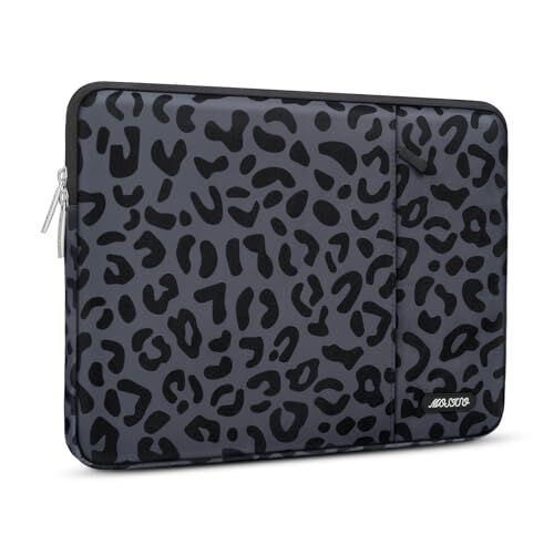 MOSISO Laptop Sleeve Custodia Borsa 15-15,6 Pillici Compatibile con MacBook Pro 16 2024-2019 M2 A2780 M1 A2485 Pro/Max A2141/Pro Retina 15 A1398,Leopardo Verticale Borsa Con Tasca