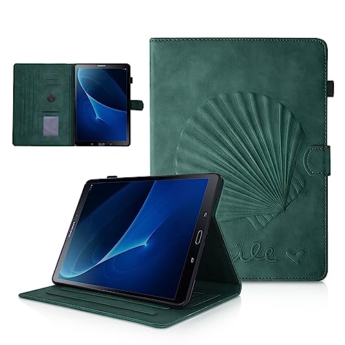 LSPCASA Cover Galaxy Tab A Para Samsung Galaxy Tab A 10.1 (2016) SM-T580/T585 Anti-Caída Fold Folio Stand Estuche Auto Wake/Sleep Cover Galaxy Tab A 2016 Verde