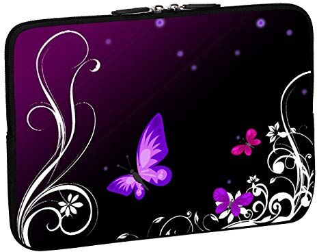 PEDEA Borsa Custodia per Laptop 13,3 pollici neoprene, purple butterfly