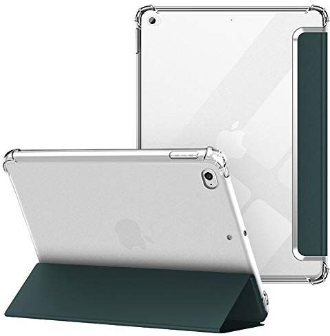 VAGHVEO Custodia per iPad Mini 4/5 7,9 Pollici, Flessibile Silicone TPU Trasparente Cover Retro, Sottile Leggero Auto Svegliati/Sonno Case Antiurto Resistente per iPad Mini 4 & 5 Tablet, Verde Scuro