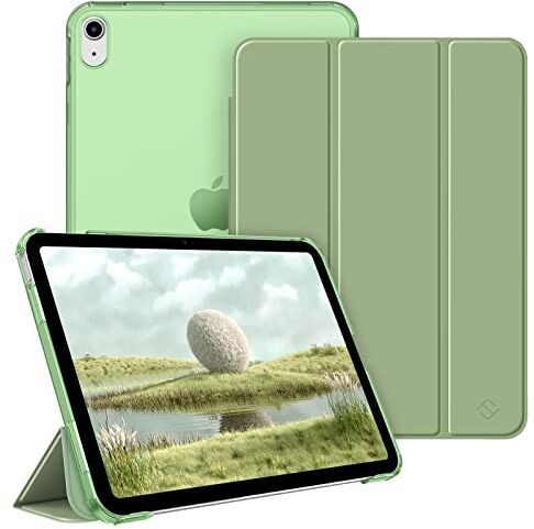 FINTIE Custodia per iPad 10ª Generazione 10.9" 2022 Sottile Leggero Semi-Trasparente Posteriore Cover Case con Auto Sveglia/Sonno, Salvia Verde