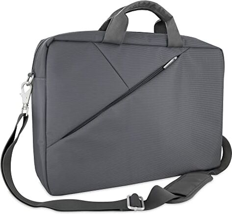 Atlantis Borsa notebook 15.6" pollici a tracolla modello L77, imbottitura interna, vano porta documenti, tasca esterna per accessori, fascia per aggancio Trolley Cinghia a tracolla, colore grigio.