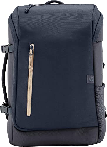 HP 25L Travel Zaino per Notebook da 15.6”, creato con materiale riciclato, scomparto dedicato per computer e tablet, tasche interne Imbottite, impermeabile, espandibile fino a 30 litri, Blue