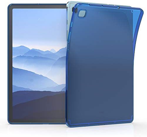 kwmobile Custodia Protettiva Tablet Compatibile con Samsung Galaxy Tab S6 Lite (2024/2022/2020) Cover Cover Trasparente Morbida Silicone Tablet blu/trasparente