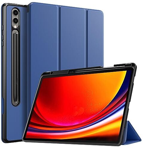 TiMOVO Custodia Compatibile con Samsung Galaxy Tab S9 Plus 12.4" 2023 SM-X810/X816B/X818U, Cover Prtettiva con Supporto per Galaxy Tab S9+, Portapenna per S Pen, Auto Sonno/Sveglia, Blu Marino