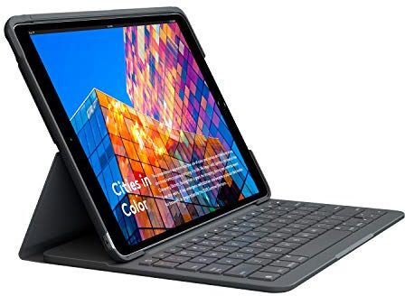 Logitech Slim Folio per iPad Air (3a generazione). Tastiera wireless integrata, durata della batteria di quattro anni, Bluetooth a basso consumo energetico, supporto per ricevitori di mercurio e Apple Pencil