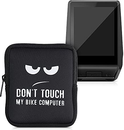 kwmobile Custodia Protettiva Compatibile con Bosch Nyon 2 Astuccio in Neoprene Chiusura Zip Soft Pouch per Bike GPS Don't Touch My Bike Computer Bianco/Nero