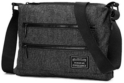 YUANYOULI Semplice, Solido Borsa Tracolla Uomini Moda Valigetta Business Casual Tela Messenger Studenti delle scuole Travel Pack,Piccolo Nero