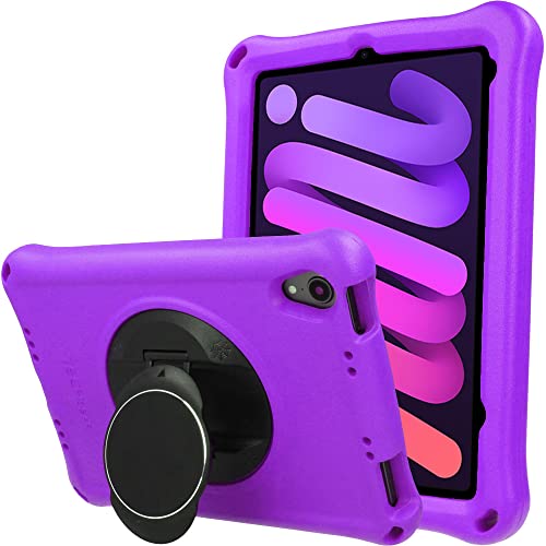 TECHGEAR Custodia Protettiva Progettata per iPad Mini 6, iPad Mini 8.3" 2021, Cover Antiscivolo in Silicone Morbido e Resistente agli urti Con Pellicola Protettiva, Idiale per bambini [Viola]