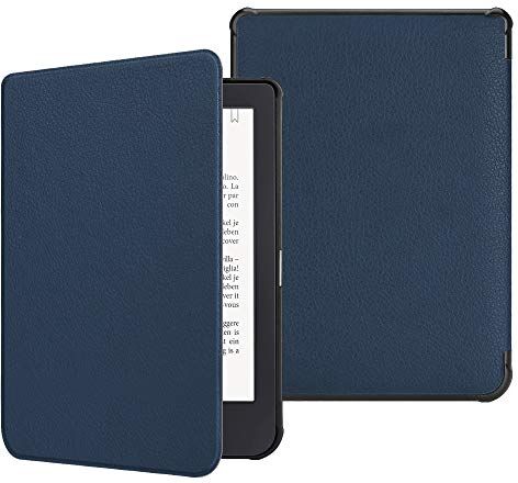 FINTIE Custodia per Kobo Clara HD 6" 2018 Ultra Sottile Leggero Cover Protettivo in Similpelle con Auto Sveglia/Sonno Funzione per Kobo Clara HD 6 Pollici E-Reader, Blu Scuro