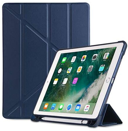 Huiran Custodia per iPad PRO 11 10.5 9.7 10.2 2016 2017 2018 2019 2020 con portamatite Custodia in Pelle PU per iPad Air 1 2 3 Custodia Posteriore in TPU-Blu Scuro 9.7 2017/2018