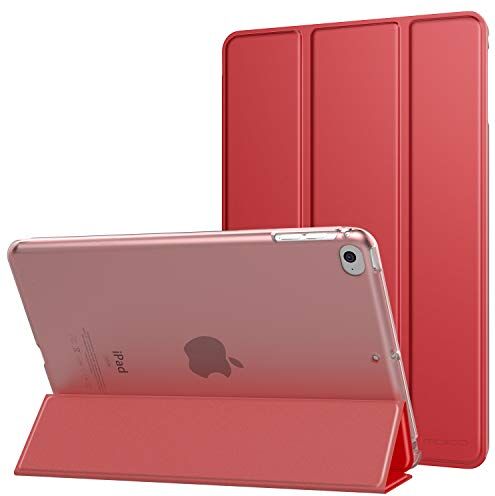 MoKo Custodia Protettiva Compatibile con New iPad Mini 5th Generation 7.9" 2019/iPad Mini 4 2015, Case Leggero e Sottile, Semi-Trasparente, Auto Sveglia/Sonno Rosso