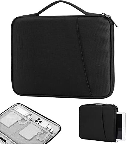 TiMOVO 9-11'' Tablet Sleeve Costodia per iPad Air 5/4 10.9,iPad 10a Gen. 10.9 2022,iPad 10.2 2021-2019,iPad PRO 11 2022-2018,Galaxy Tab A8 10.5 /S9 2023/S8 11,Borsa Protettiva con Tasche, Nero