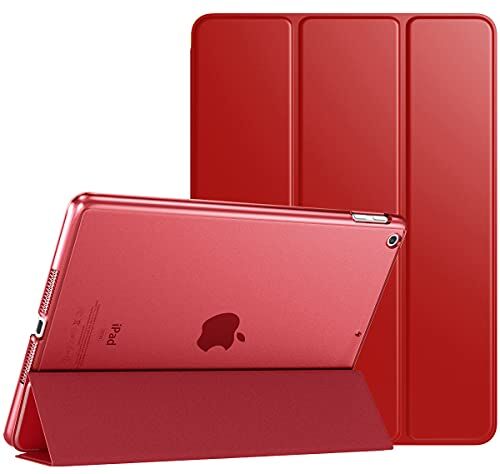 TiMOVO Cover per iPad 9 Generazione 2021/iPad 8 Generazione 2020/iPad 7 Generazione 2019, Custodia con Guscio Posteriore Traslucido Smart Cover con Auto Svegliati/Sonno per iPad 10.2", Rosso