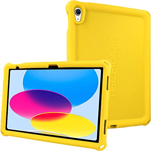 TECHGEAR Custodia Protettiva Progettata per iPad 10 Generazione 2022 10,9", Cover Antiscivolo in Silicone Morbido e Resistente agli Urti con Pellicola Protettiva, Cover iPad 10 Idiale per Bambini