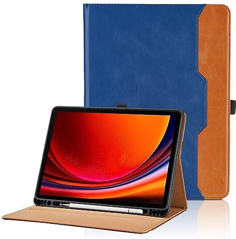 Oduio Custodia per Samsung Galaxy Tab S9 Plus / S9+ 12,4'' 2023 Pelle PU Flip Tablet Case, Funzione Supporto Pieghevole Cover Protettiva con Tasca, Auto Sveglia/Sonno per Galaxy Tab S9 Plus Blu