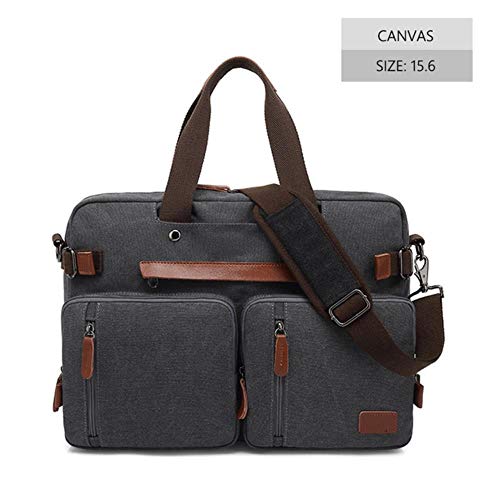 YUANYOULI Uomini Lavoro Valigetta Messenger Tela di Viaggio Multifunzione Tote Portatile Big Business Casual Sacchetto Riutilizzabile,15 Tessuto Grigio Scuro