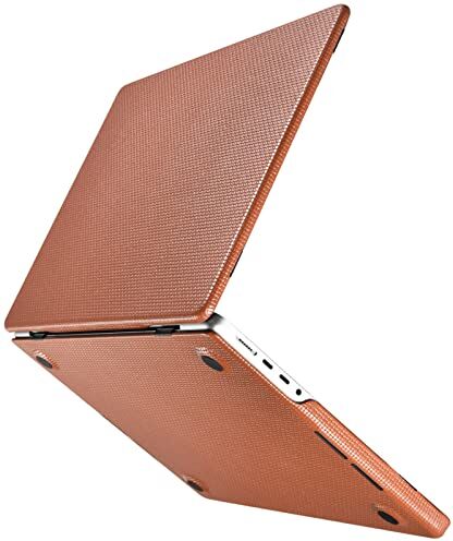 LOXO CASE Custodia in pelle pieno fiore per MacBook Pro 16" 2021 Release (Modello: A2485), custodia in vera pelle vintage fatta a mano, marrone