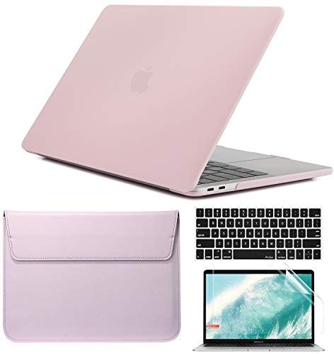 QYiD 4 in 1 Custodia per MacBook PRO 13" Retina Display A1502 / A1425, Custodia Rigida in Plastica con Sleeve Borsa, Tastiera Cover & Schermo Proteggi per Old MacBook PRO 13"(2012-2015 Release), Rosa