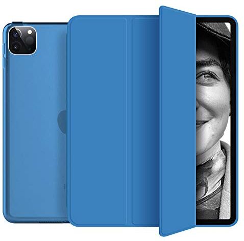 Huiran Custodia Piatta Soft Shell, Adatta per iPad por11 Pollici, Custodia da 12,9 Pollici-Wave Blu por 11 Pollici 2020