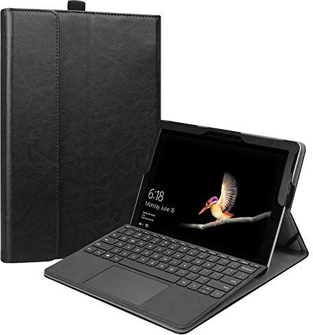 FINTIE Custodia per Microsoft Surface Go 4 (2023) / Go 3 (2021) / Go 2 (2020) / Go (2018) 10 Pollici Tablet, [Multi-angli] Cover Protettivo Case, Compatibile con Tastiera Type Cover, Nero