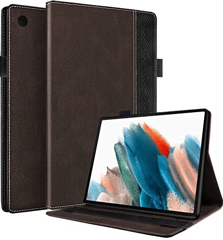 Rostsant Custodia Samsung Tab A8 10.6 Pollici Cover in Pelle PU Magnetico Portafoglio Slot di Carte Custodia Cover Tablet per Samsung Galaxy Tab A8 2022 10.6" SM-X200/X205 Marrone