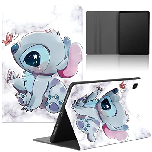 nurkorki Tablet Cover per Samsung Galaxy Tab A7 Lite 8,7" 2021 SM-T227/T225/T220, Custodia con Kawaii Stitch Manga Modello Holder Flip Case in pelle PU con Supporto Sottile Antiurto TPU Backcover, 10